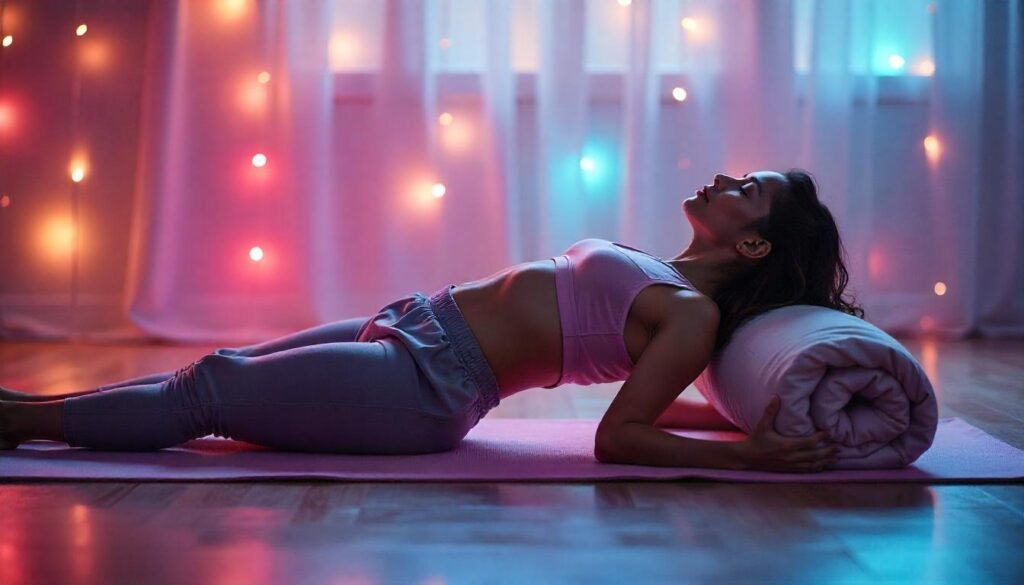 07 Gentle Postpartum Yoga at Home in 2025: Full Step by Step Guide 6 6. Supported Fish Pose (Matsyasana)